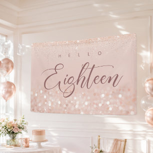 Banderoles Fête d'anniversaire 18 ans paillettes Rose Gold