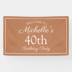 Banderoles Fête d'anniversaire 40 ans Brun Blanc