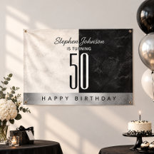 Fête d'anniversaire 50 ans noir moderne