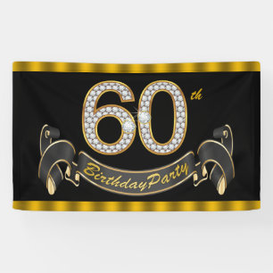 Banderoles Fête d'anniversaire 60 ans Black Gold