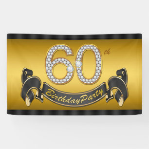 Banderoles Fête d'anniversaire 60 ans en or