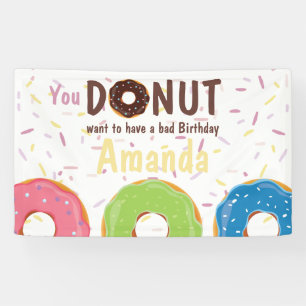 Banderoles Fête d'anniversaire à thème Donut personnalisée