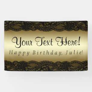 Banderoles Fête d'anniversaire Black Gold Lace