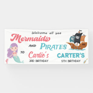 Banderoles Fête d'anniversaire commune Sirène et Pirate, Tout