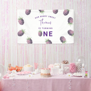 Banderoles Fête d'anniversaire de 1 an à l'aquarelle sur les