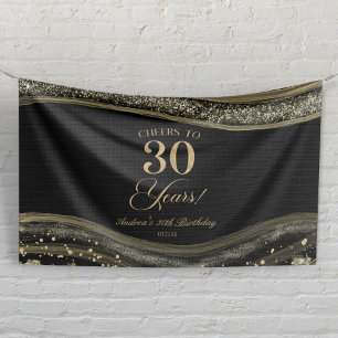 Banderoles Fête d'anniversaire de 30 ans élégante en agate no