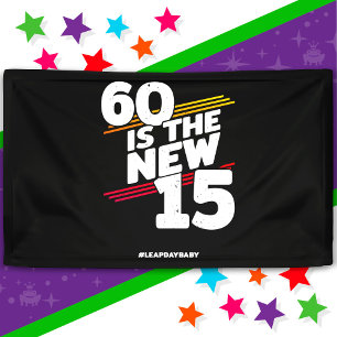 Banderoles Fête d'anniversaire de 60 ans le jour intercalaire