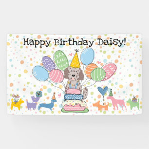 Banderoles Fête d'anniversaire de chien Goldendoodle Merle Ro