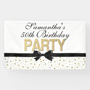 Banderoles Fête d'anniversaire de confettis d'étincelle d'or