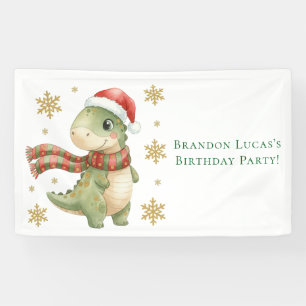 Banderoles Fête d'anniversaire de dinosaure de Noël