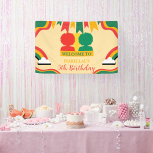 Banderoles Fête d'anniversaire de filles afro-américaines mig