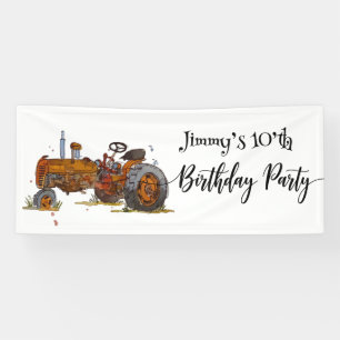 Banderoles Fête d'anniversaire de garçons avec design de trac