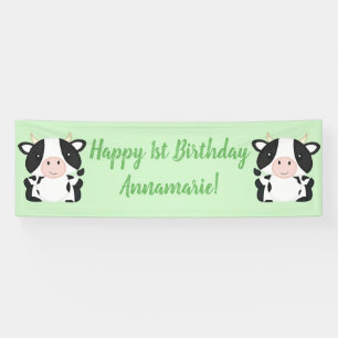 Banderoles Fête d'anniversaire de la ferme de vache