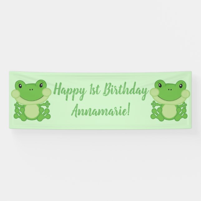 Banderoles Fête d'anniversaire de la grenouille (Horizontal)