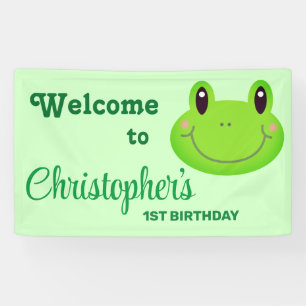 Banderoles Fête d'anniversaire de la grenouille amphibie thèm