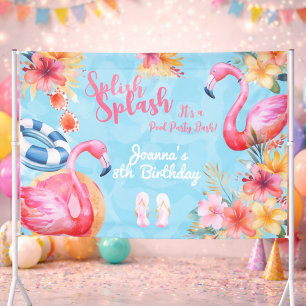 Banderoles Fête d'anniversaire de la piscine d'été