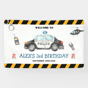 Banderoles Fête d'anniversaire de la police de l'enfant Bienv