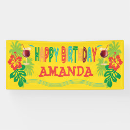 Banderoles Fête d'anniversaire de Luau de plage