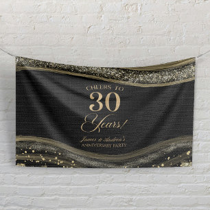 Banderoles Fête d'anniversaire de mariage de 30 ans en Agate 