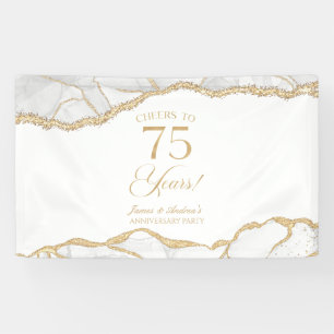 Banderoles Fête d'anniversaire de mariage de 75 ans en Agate 
