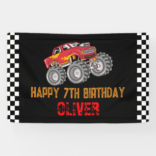 Banderoles Fête d'anniversaire de Monster Truck Kid