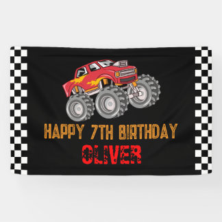 Banderoles Fête d'anniversaire de Monster Truck Kid