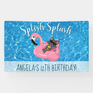 Banderoles Fête d'anniversaire de piscine pour enfants avec f