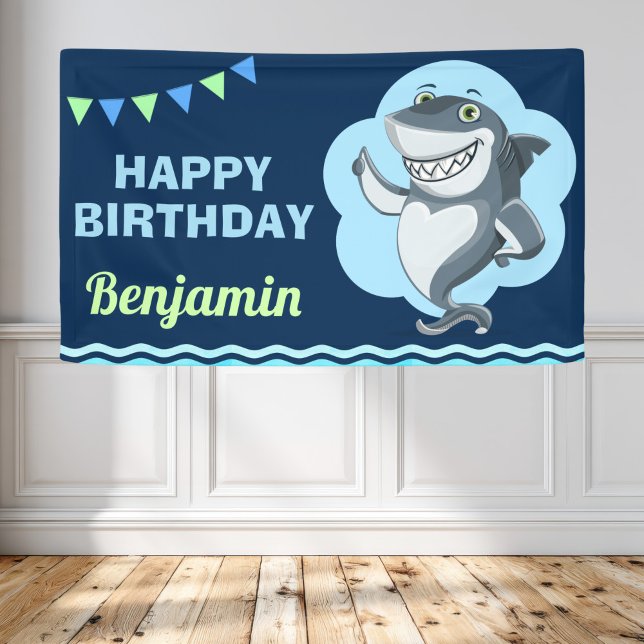 Banderoles Fête d'anniversaire de requins (Créateur téléchargé)