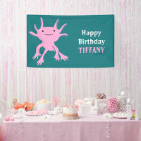 Fête d'anniversaire de salamandre rose Axolotl mig