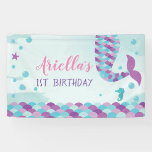 Banderoles Fête d'anniversaire de sirène