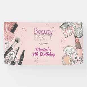 Banderoles Fête d'anniversaire de spa de beauté fille poussié