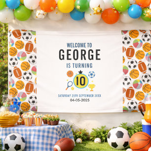 Banderoles Fête d'anniversaire de sports modernes pour garçon