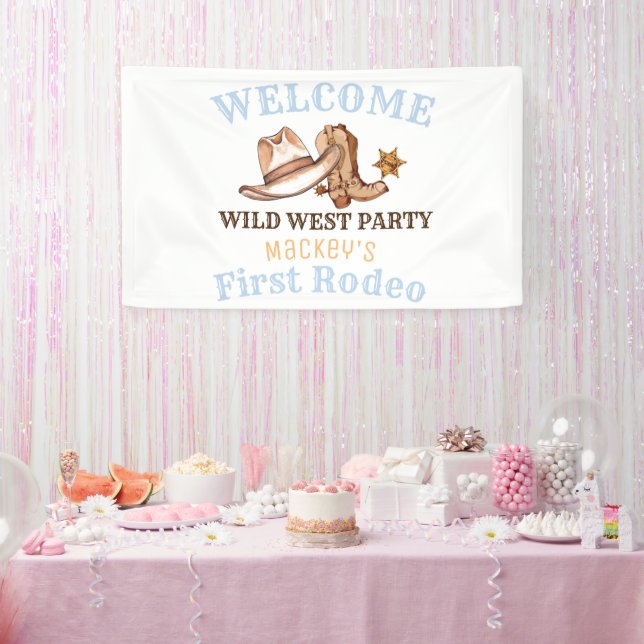 Banderoles Fête d'anniversaire de Wild West First Rodeo (Fête)