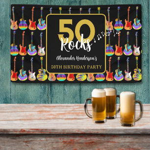 Banderoles Fête d'anniversaire des 50 ans de 50 Rocks Ajouter