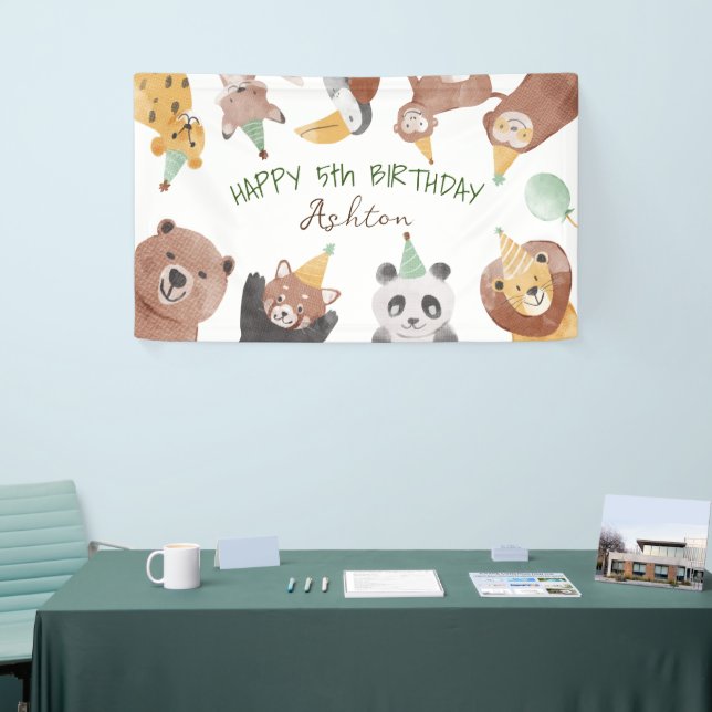 Banderoles Fête d'anniversaire des animaux de fête personnali (Salon professionnel)