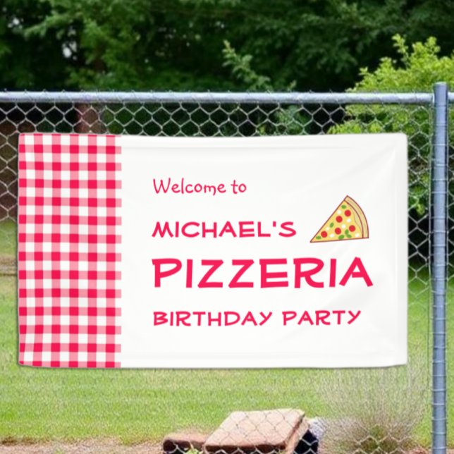 Banderoles Fête d'anniversaire des enfants Pizza Party (Créateur téléchargé)