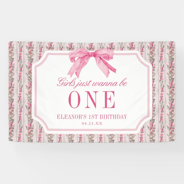 Banderoles Fête d'anniversaire des filles juste pour une fill (Horizontal)
