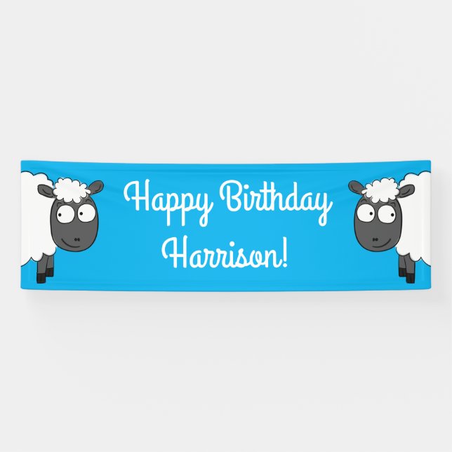 Banderoles Fête d'anniversaire des moutons (Horizontal)