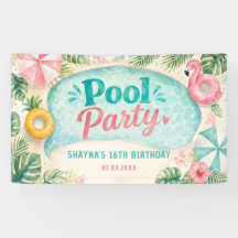 Fête d'anniversaire d'été au bord de la piscine