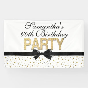 Banderoles Fête d'anniversaire d'étincelle d'or de confetti