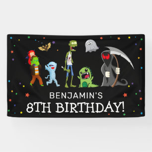 Banderoles Fête d'anniversaire d'Halloween amusante pour les