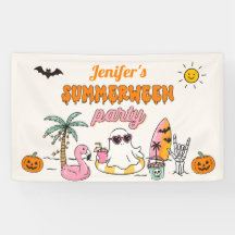 Fête d'anniversaire d'Halloween en été au bord de
