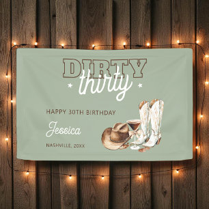 Banderoles Fête d'anniversaire Dirty Thirty 30 ans Western Gr