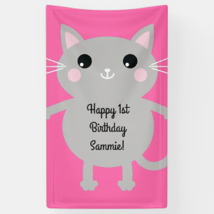 Banderoles Fête d'anniversaire du chat