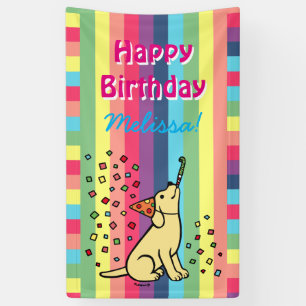 Banderoles Fête d'anniversaire du Labrador jaune Confetti