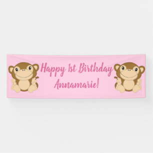 Banderoles Fête d'anniversaire du singe