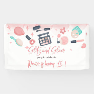 Banderoles Fête d'anniversaire du spa de beauté glitz et glam