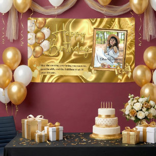 Banderoles Fête d'anniversaire élégante en or
