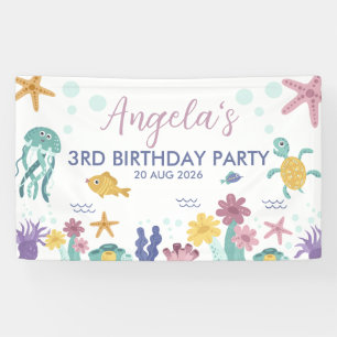 Banderoles Fête d'anniversaire enfantine sous l'océan fantais