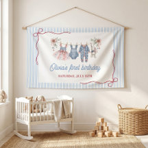 Fête d'anniversaire fille Rouge Blanc Bleu